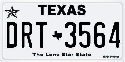 TX license plate DRT3564