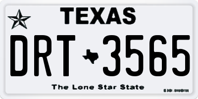 TX license plate DRT3565