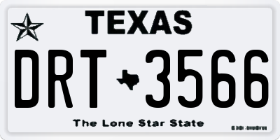 TX license plate DRT3566
