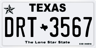 TX license plate DRT3567