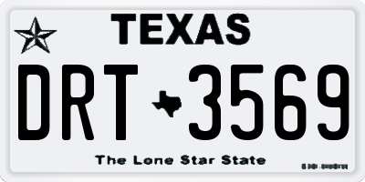 TX license plate DRT3569