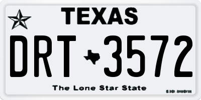 TX license plate DRT3572