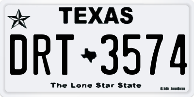 TX license plate DRT3574