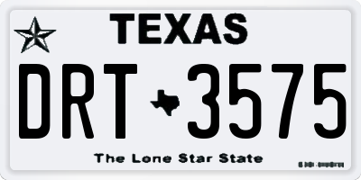 TX license plate DRT3575