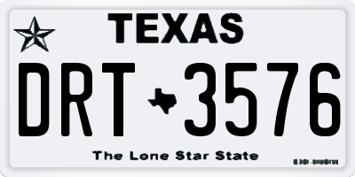 TX license plate DRT3576