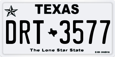 TX license plate DRT3577