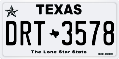 TX license plate DRT3578