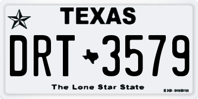 TX license plate DRT3579