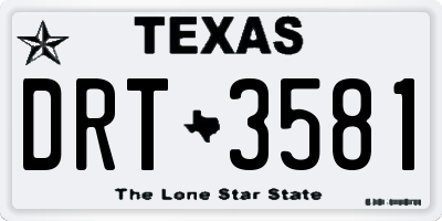 TX license plate DRT3581