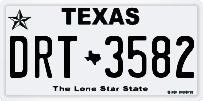TX license plate DRT3582