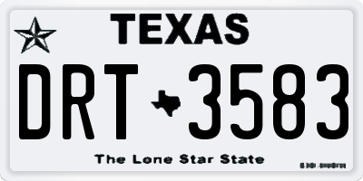TX license plate DRT3583