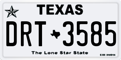 TX license plate DRT3585