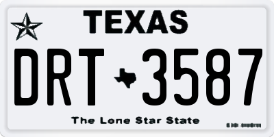 TX license plate DRT3587