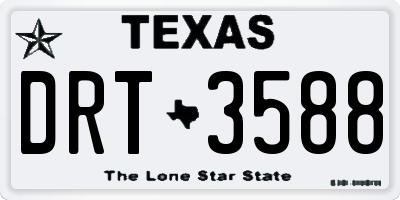 TX license plate DRT3588