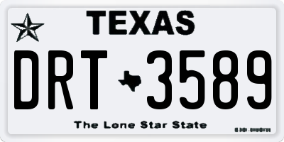 TX license plate DRT3589