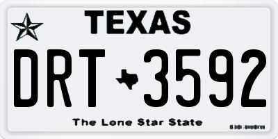 TX license plate DRT3592