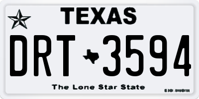 TX license plate DRT3594