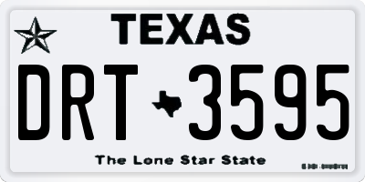 TX license plate DRT3595