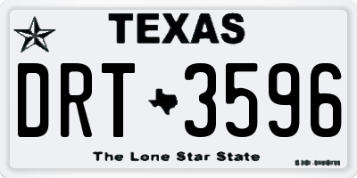 TX license plate DRT3596