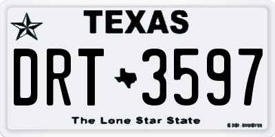 TX license plate DRT3597