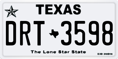 TX license plate DRT3598