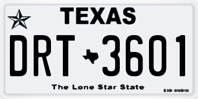 TX license plate DRT3601