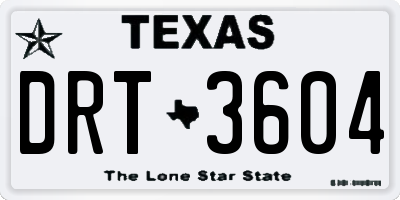 TX license plate DRT3604