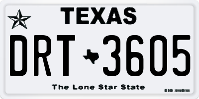 TX license plate DRT3605