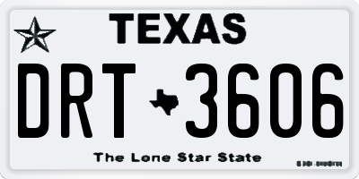 TX license plate DRT3606