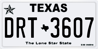 TX license plate DRT3607
