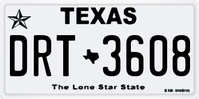 TX license plate DRT3608