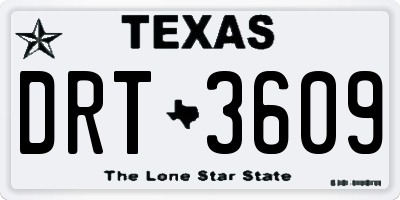 TX license plate DRT3609