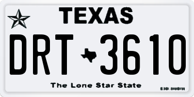 TX license plate DRT3610