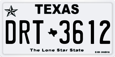 TX license plate DRT3612