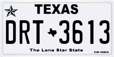 TX license plate DRT3613