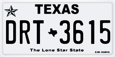 TX license plate DRT3615