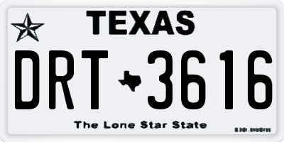 TX license plate DRT3616