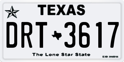 TX license plate DRT3617