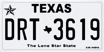 TX license plate DRT3619