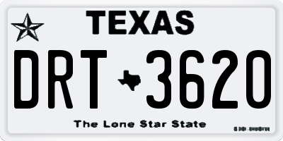 TX license plate DRT3620