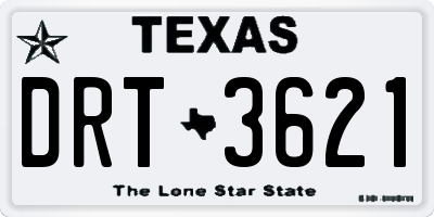 TX license plate DRT3621