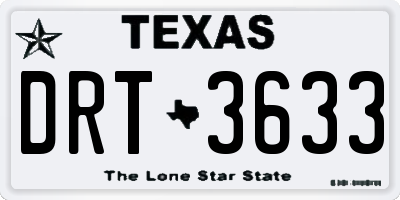 TX license plate DRT3633