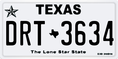 TX license plate DRT3634