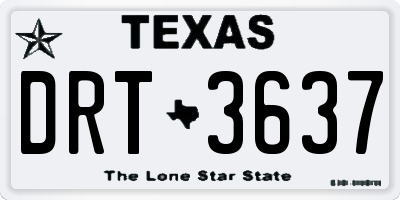 TX license plate DRT3637