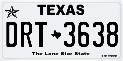 TX license plate DRT3638