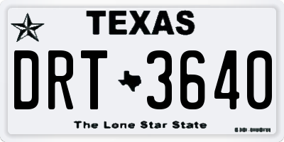 TX license plate DRT3640