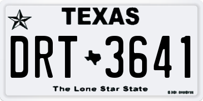 TX license plate DRT3641