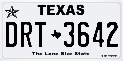 TX license plate DRT3642