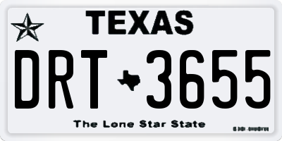 TX license plate DRT3655