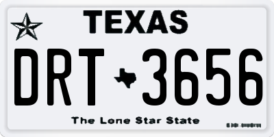 TX license plate DRT3656